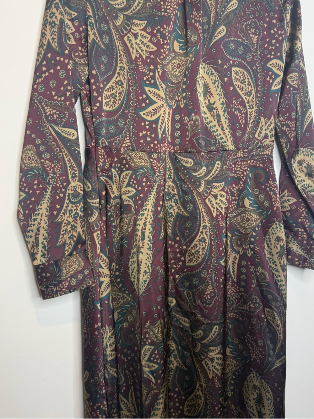Lauren Ralph Lauren Paisley Charmeuse Midi Dres - Picture 11 of 14